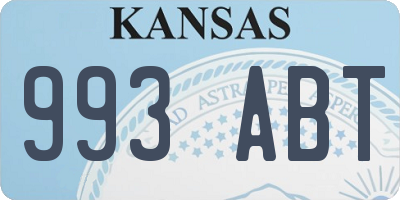 KS license plate 993ABT