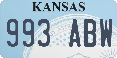 KS license plate 993ABW