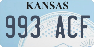 KS license plate 993ACF