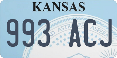 KS license plate 993ACJ