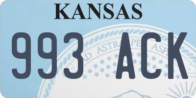 KS license plate 993ACK
