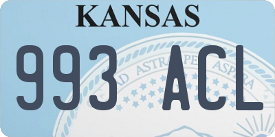 KS license plate 993ACL