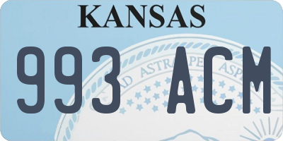 KS license plate 993ACM