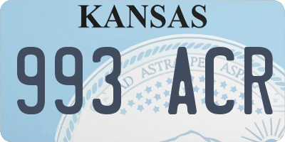 KS license plate 993ACR