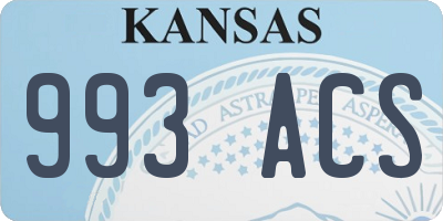 KS license plate 993ACS