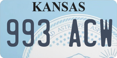 KS license plate 993ACW