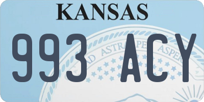 KS license plate 993ACY