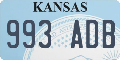 KS license plate 993ADB