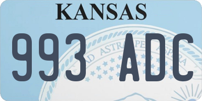 KS license plate 993ADC