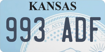 KS license plate 993ADF