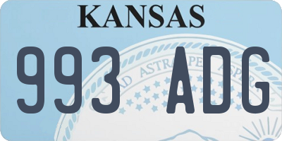 KS license plate 993ADG