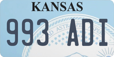 KS license plate 993ADI