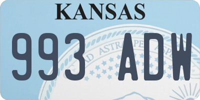 KS license plate 993ADW