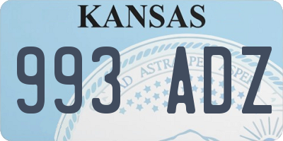 KS license plate 993ADZ