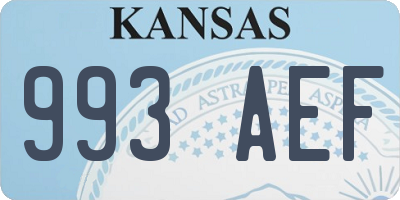 KS license plate 993AEF