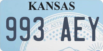 KS license plate 993AEY