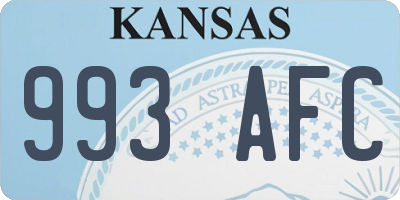 KS license plate 993AFC