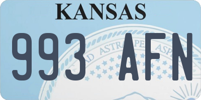 KS license plate 993AFN