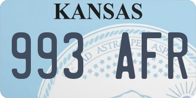 KS license plate 993AFR