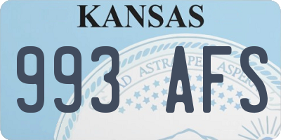 KS license plate 993AFS