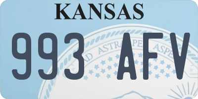 KS license plate 993AFV