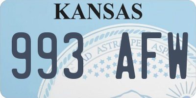 KS license plate 993AFW