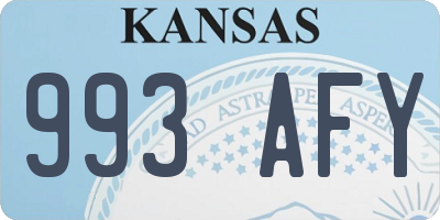 KS license plate 993AFY