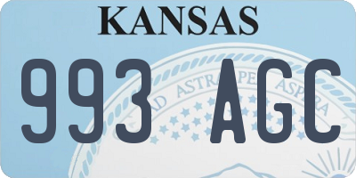 KS license plate 993AGC