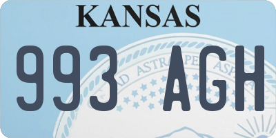 KS license plate 993AGH