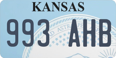 KS license plate 993AHB