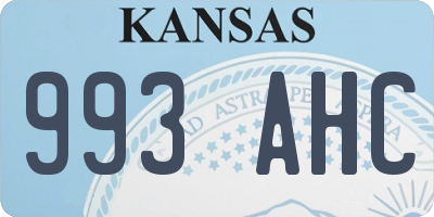 KS license plate 993AHC