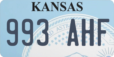 KS license plate 993AHF