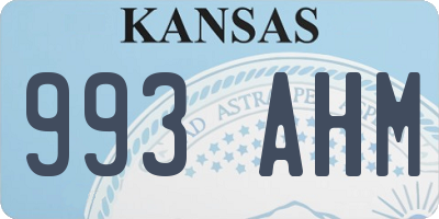 KS license plate 993AHM