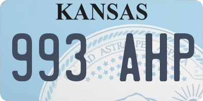KS license plate 993AHP