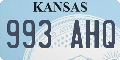 KS license plate 993AHQ
