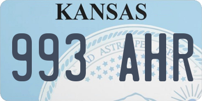KS license plate 993AHR