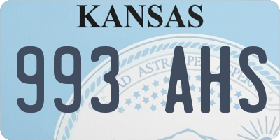 KS license plate 993AHS