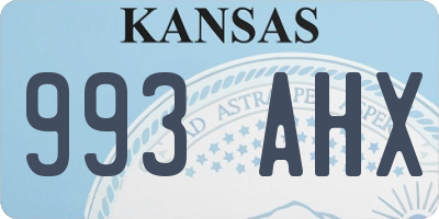 KS license plate 993AHX