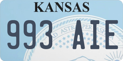 KS license plate 993AIE