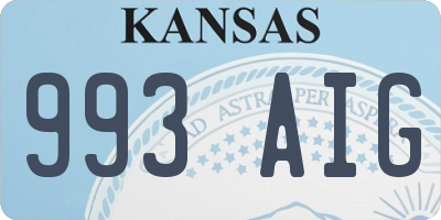 KS license plate 993AIG