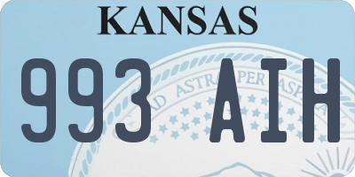 KS license plate 993AIH