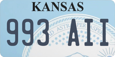 KS license plate 993AII