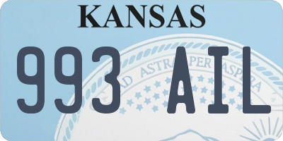 KS license plate 993AIL