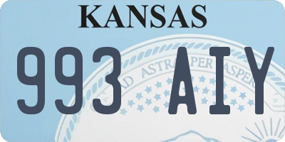 KS license plate 993AIY