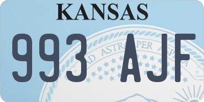KS license plate 993AJF