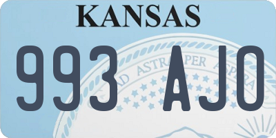 KS license plate 993AJO