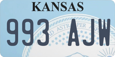 KS license plate 993AJW