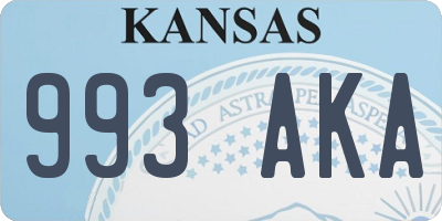 KS license plate 993AKA