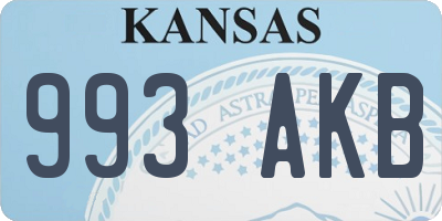 KS license plate 993AKB