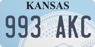 KS license plate 993AKC